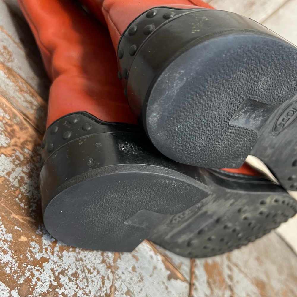 Tod’s Burnt Orange Leather Boots - Picture 9 of 14